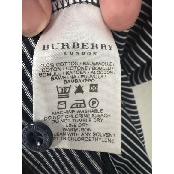 Burberry London Navy Blue White Short Sleeve‎ Polo Made in Italy Size XXL - Picture 4 of 5